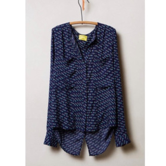 Anthropologie Maeve Clara Bird Print Button Down - Picture 2 of 3